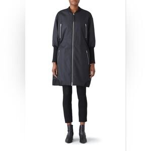 Rtr szXS x-small KAUFMAN FRANCO Black Zipper Jacket oversized long bomber